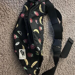 Nike Black Fanny Pack with Fruit Design
